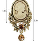 Alilang Vintage Inspired Crystal Rhinestone Victorian Lady Cameo Brooch Pin Maiden Flower Pendant