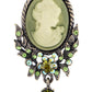 Alilang Vintage Inspired Crystal Rhinestone Victorian Lady Cameo Brooch Pin Maiden Flower Pendant