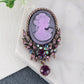 Alilang Vintage Inspired Crystal Rhinestone Victorian Lady Cameo Brooch Pin Maiden Flower Pendant