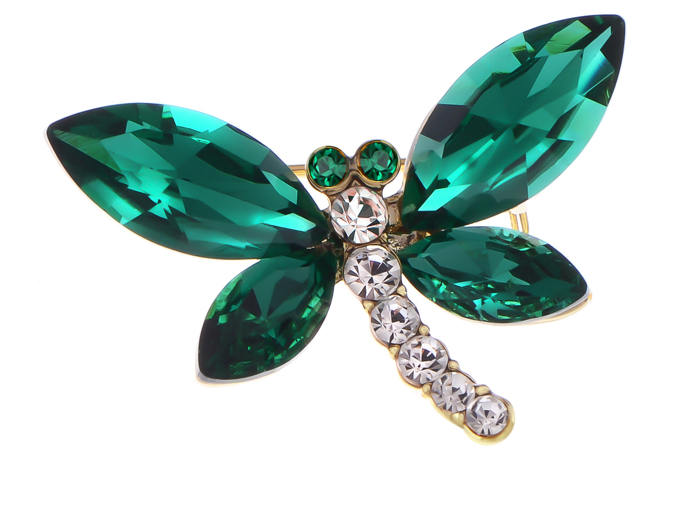 Crystal Shine Amethyst Dragonfly Bug Brooch Pin