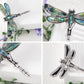 Alilang Natural Abalone Shell Silver Tone Alloy Dragonfly Insect Versatile Fashion Brooch Pin