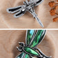 Alilang Natural Abalone Shell Silver Tone Alloy Dragonfly Insect Versatile Fashion Brooch Pin