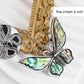 Alilang Silvery Tone Natural Abalone Shell Butterfly Insect Brooch Pin Pendant