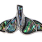 Alilang Gunmetal Tone Abalone Shell Fishtail Brooch Pin Fish Whale Tail Pendant