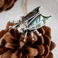 Alilang Silvery Tone Abalone Shell Cicada Insects Bug Brooch Pin Pendant