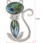 Alilang Vintage Clear Rhinestones Bowknot Abalone Shell Cute Cat Animal Brooch Pin Clothing Bag Accessories