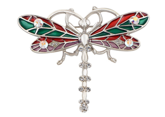 Glitzy Color Enamel Body Ab Dragonfly Bug Fly Brooch Pin