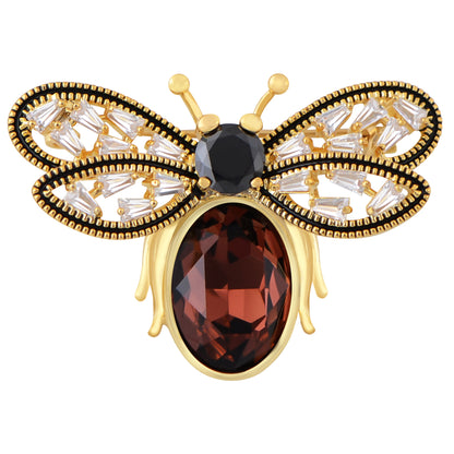 Alilang Bee Brooch Pin for Women Zircon Animal Brooches Crystal Honeybee Bumblebee Lapel Pins