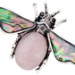 Alilang Antique Silvery Tone Abalone Shell Stone Honey Bee Insect Brooch Lapel Pins Pendant Animal Jewelry