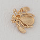 Alilang Elegant Crystal Rhinestone Fruit and Bee Brooch - Fashionable Gold Plated Fruit Insect Lapel Pins for Dresses and Accessories