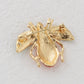 Alilang Elegant Crystal Rhinestone Fruit and Bee Brooch - Fashionable Gold Plated Fruit Insect Lapel Pins for Dresses and Accessories