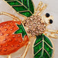 Alilang Elegant Crystal Rhinestone Fruit and Bee Brooch - Fashionable Gold Plated Fruit Insect Lapel Pins for Dresses and Accessories