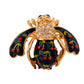 Alilang Elegant Crystal Rhinestone Fruit and Bee Brooch - Fashionable Gold Plated Fruit Insect Lapel Pins for Dresses and Accessories