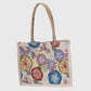 Anna-Kaci Women's Floral Sackcloth Tote Bag-Lightweight Handbag