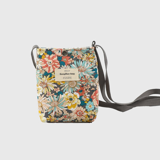 Anna-Kaci Women's Floral Canvas Crossbody Bag-Colorful Artistic Shoulder Purse