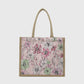 Anna-Kaci Women's Floral Linen-Polyester Tote Bag-Lightweight Floral Print Shopping Bag
