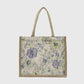 Anna-Kaci Women's Floral Linen-Polyester Tote Bag-Lightweight Floral Print Shopping Bag