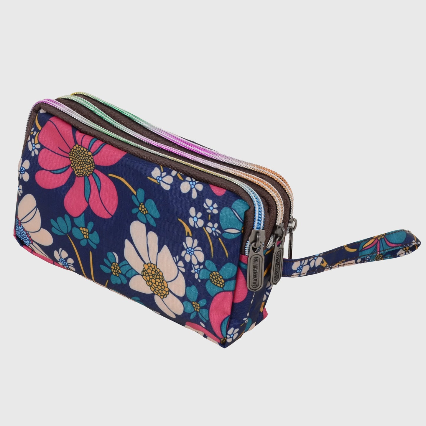 Anna-Kaci Women¡¯s Floral Print Multi-Zip Nylon Wristlet Handbag