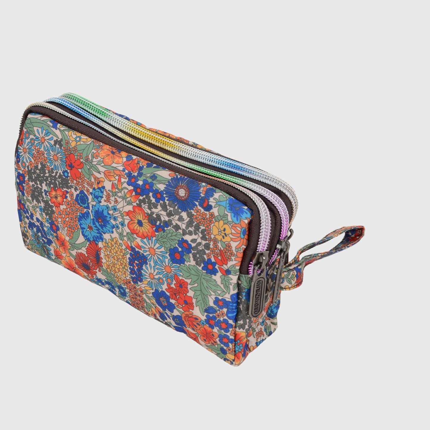 Anna-Kaci Women¡¯s Floral Print Multi-Zip Nylon Wristlet Handbag