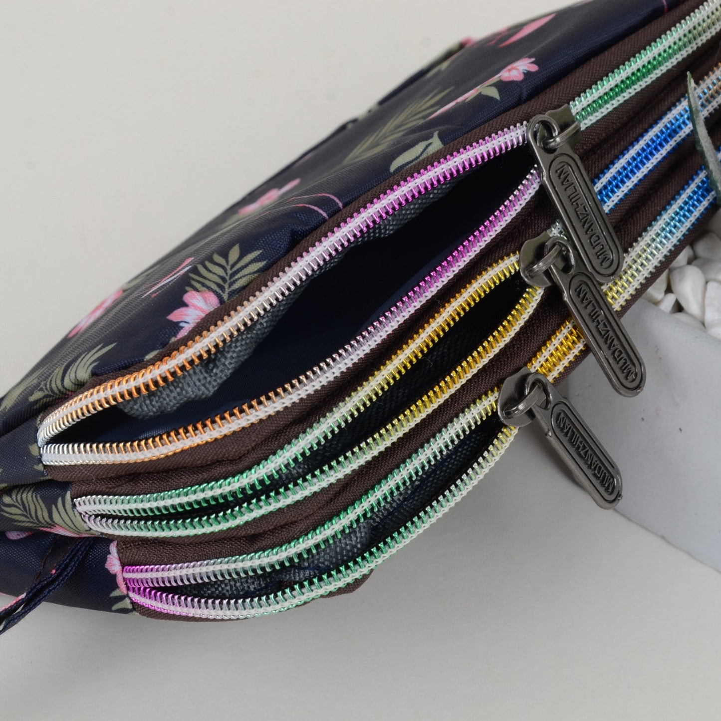 Anna-Kaci Women¡¯s Floral Print Multi-Zip Nylon Wristlet Handbag