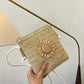 Anna-Kaci Women¡¯s Straw Woven Crossbody Bag with Sunflower Accent