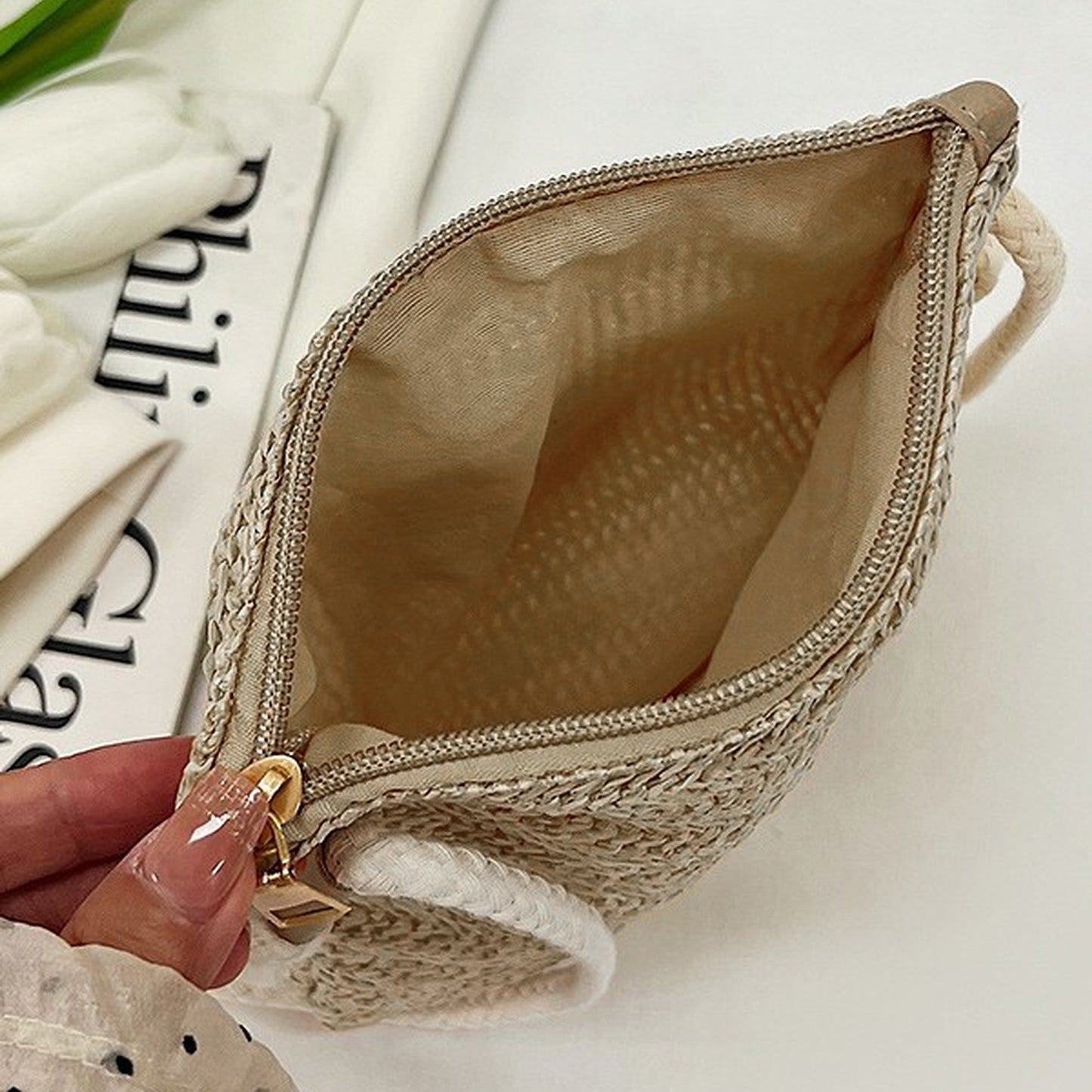 Anna-Kaci Women¡¯s Straw Woven Crossbody Bag with Sunflower Accent