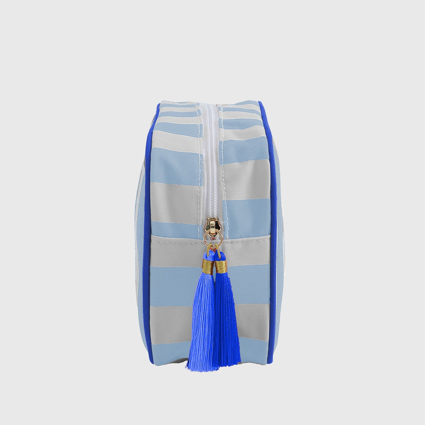 Anna-Kaci Women's Striped Cosmetic Bag with Tassel-Travel Makeup Organizer Pouch