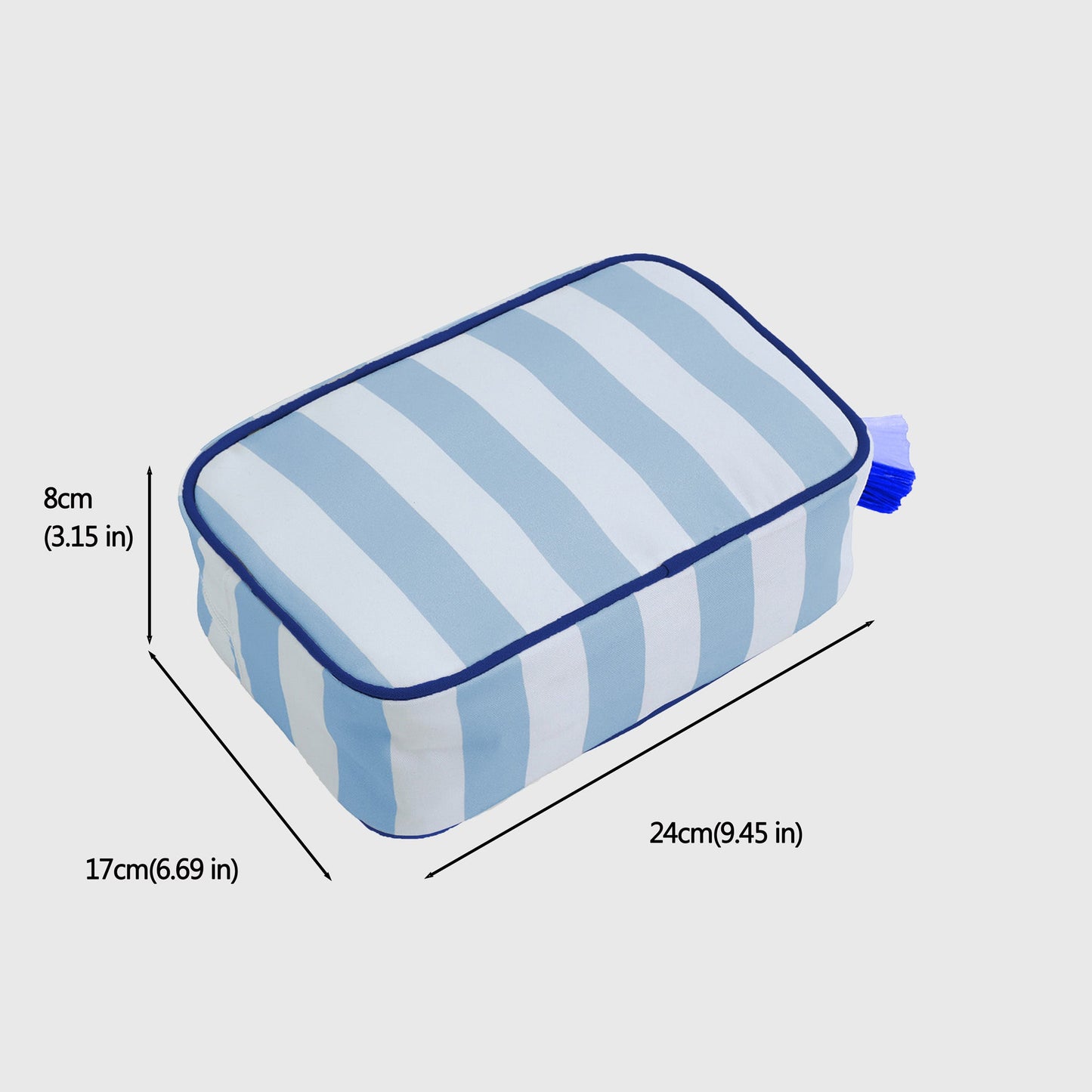 Anna-Kaci Women's Striped Cosmetic Bag with Tassel-Travel Makeup Organizer Pouch