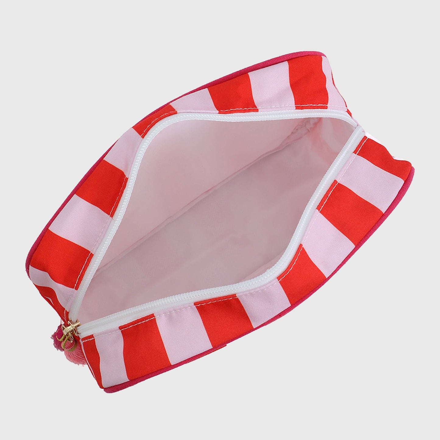 Anna-Kaci Women's Striped Cosmetic Bag with Tassel-Travel Makeup Organizer Pouch