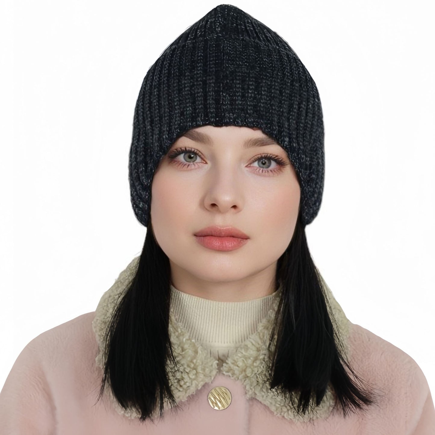 Alilang Warm Winter Knitted Beanie Hat with Earflap Daily Headwear Ski Mask for Men Women