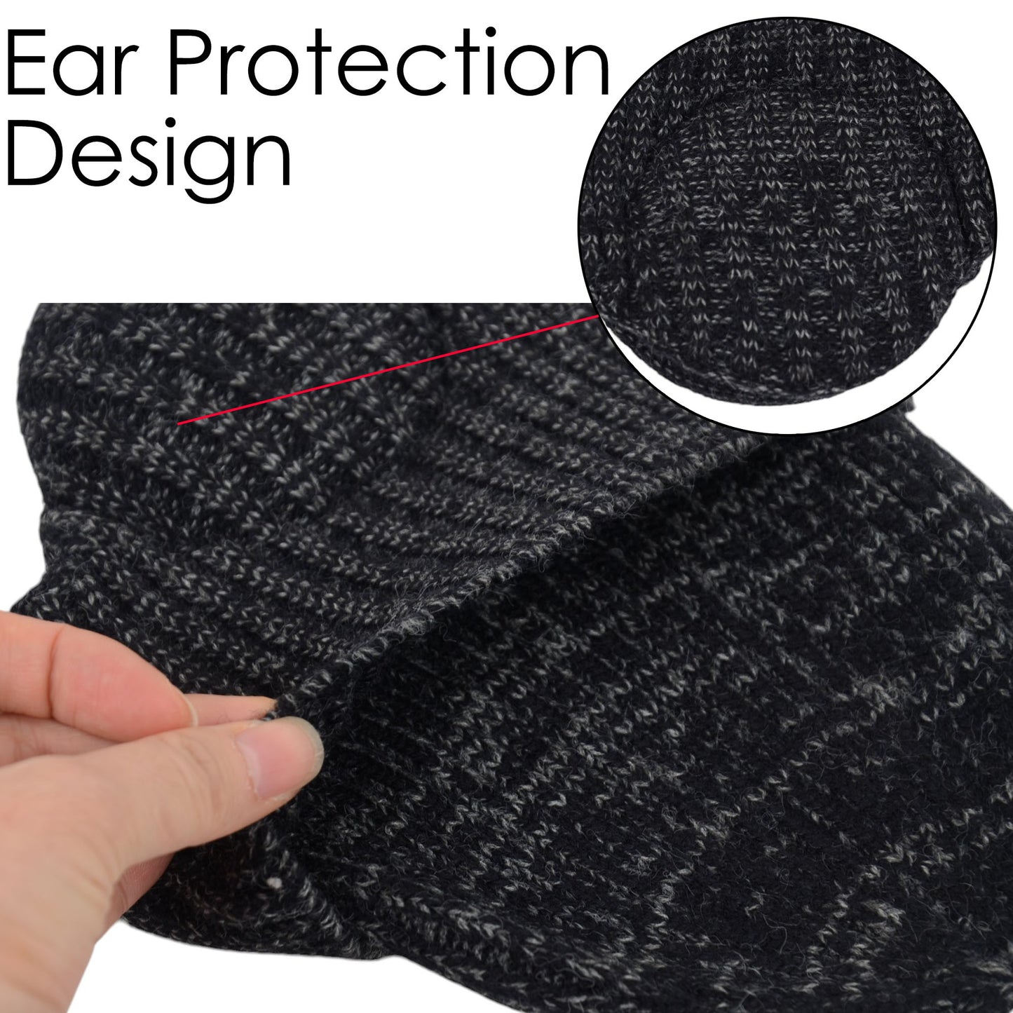 Alilang Warm Winter Knitted Beanie Hat with Earflap Daily Headwear Ski Mask for Men Women
