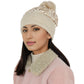 Sparkly Sequin Beanie Hat with Faux Fur Pom Pom Knit Skull Cap for Women