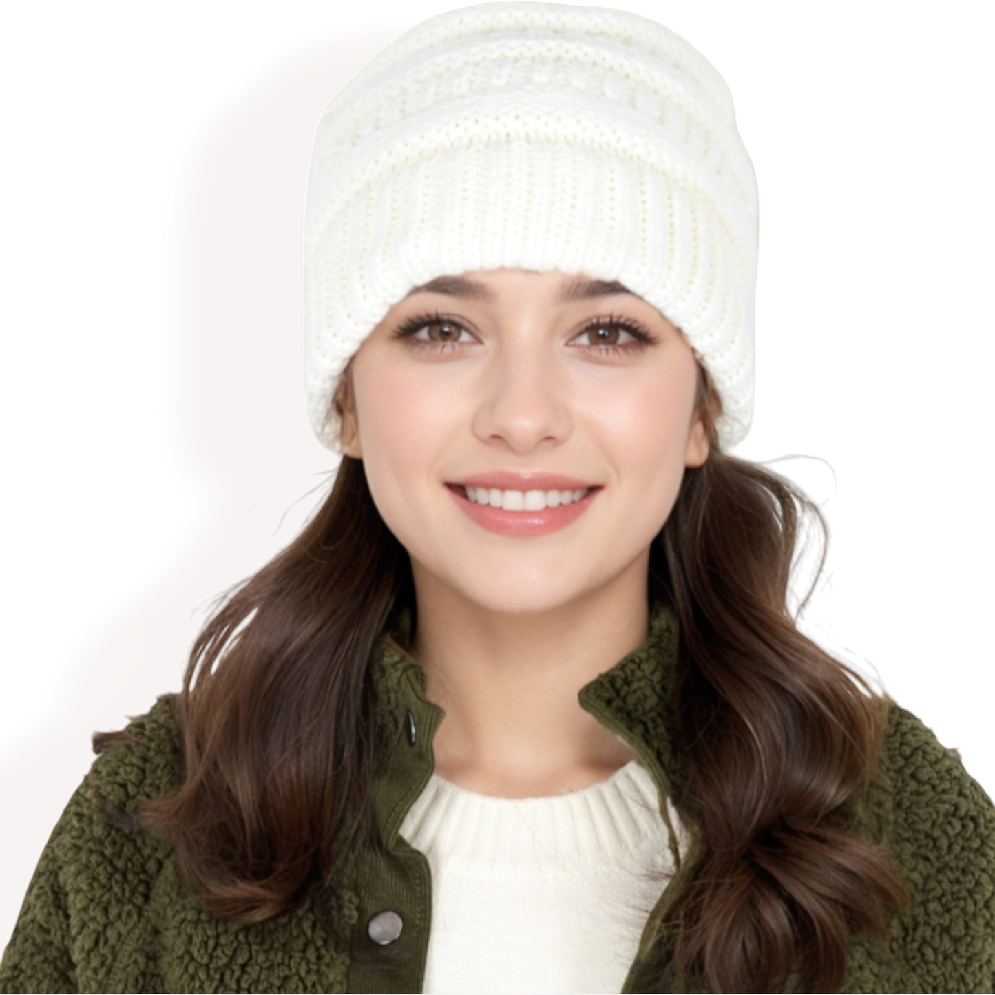Anna-Kaci Women's Satin-Lined Knit Beanie for Hair Protection and Moisture Retention in a Cozy Slouch Design