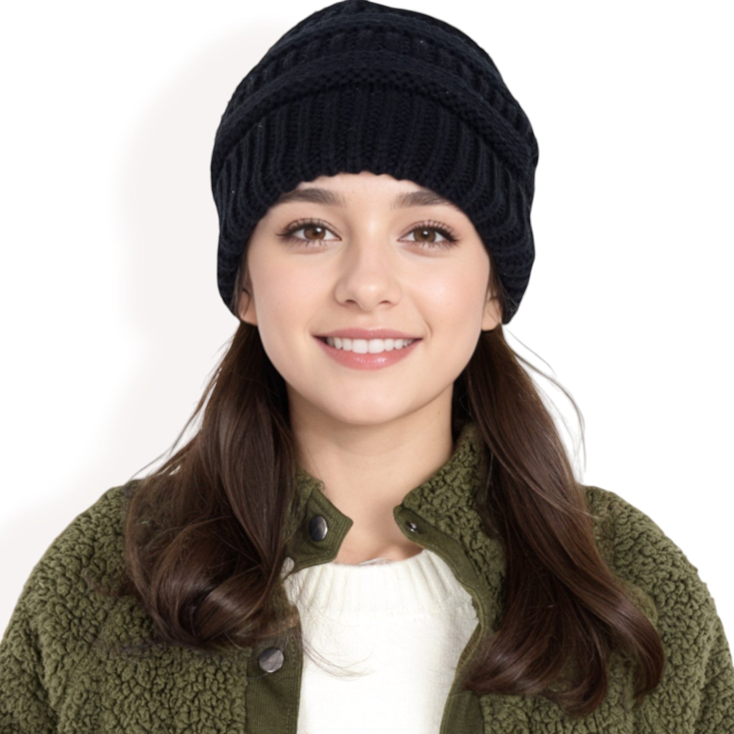Anna-Kaci Women's Satin-Lined Knit Beanie for Hair Protection and Moisture Retention in a Cozy Slouch Design
