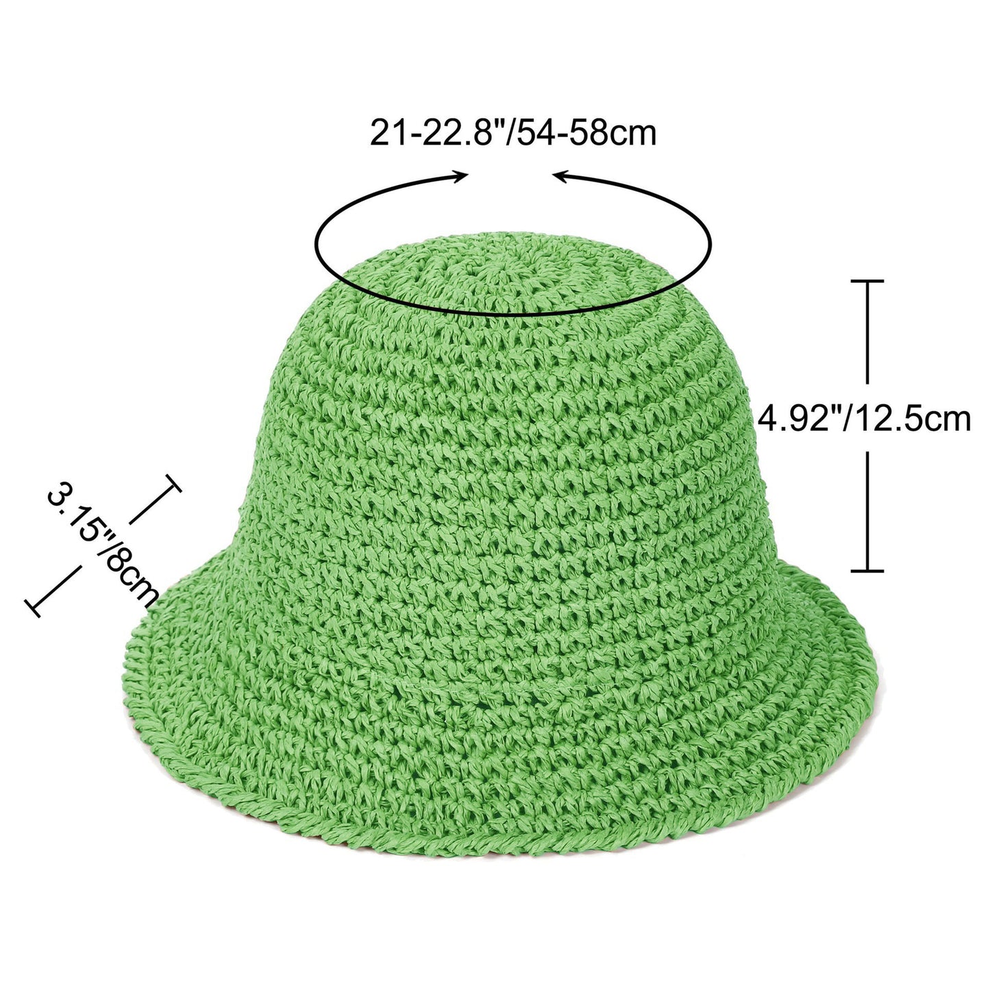Crochet Raffia Bucket Hat Lightweight Foldable Wide Brim Sun Hat for Stylish Summer Protection