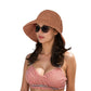 Crochet Raffia Sun Hat with Wide Brim and Bow Detail Foldable Summer Beach Hat for Stylish Sun Protection