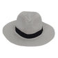 Wide Brim Straw Fedora Sun Hat with Black Band Lightweight Packable Summer Panama Hat for UV Protection