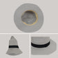 Wide Brim Straw Fedora Sun Hat with Black Band Lightweight Packable Summer Panama Hat for UV Protection