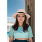 Wide Brim Straw Fedora Sun Hat with Black Band Lightweight Packable Summer Panama Hat for UV Protection