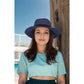 Wide Brim Straw Fedora Sun Hat with Black Band Lightweight Packable Summer Panama Hat for UV Protection
