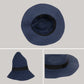 Wide Brim Straw Fedora Sun Hat with Black Band Lightweight Packable Summer Panama Hat for UV Protection