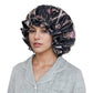 Anna-Kaci Satin Lined Print Bonnet Large Ruffled Edge Adjustable Sleep Cap for Natural Hair Protection
