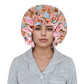 Anna-Kaci Satin Lined Print Bonnet Large Ruffled Edge Adjustable Sleep Cap for Natural Hair Protection