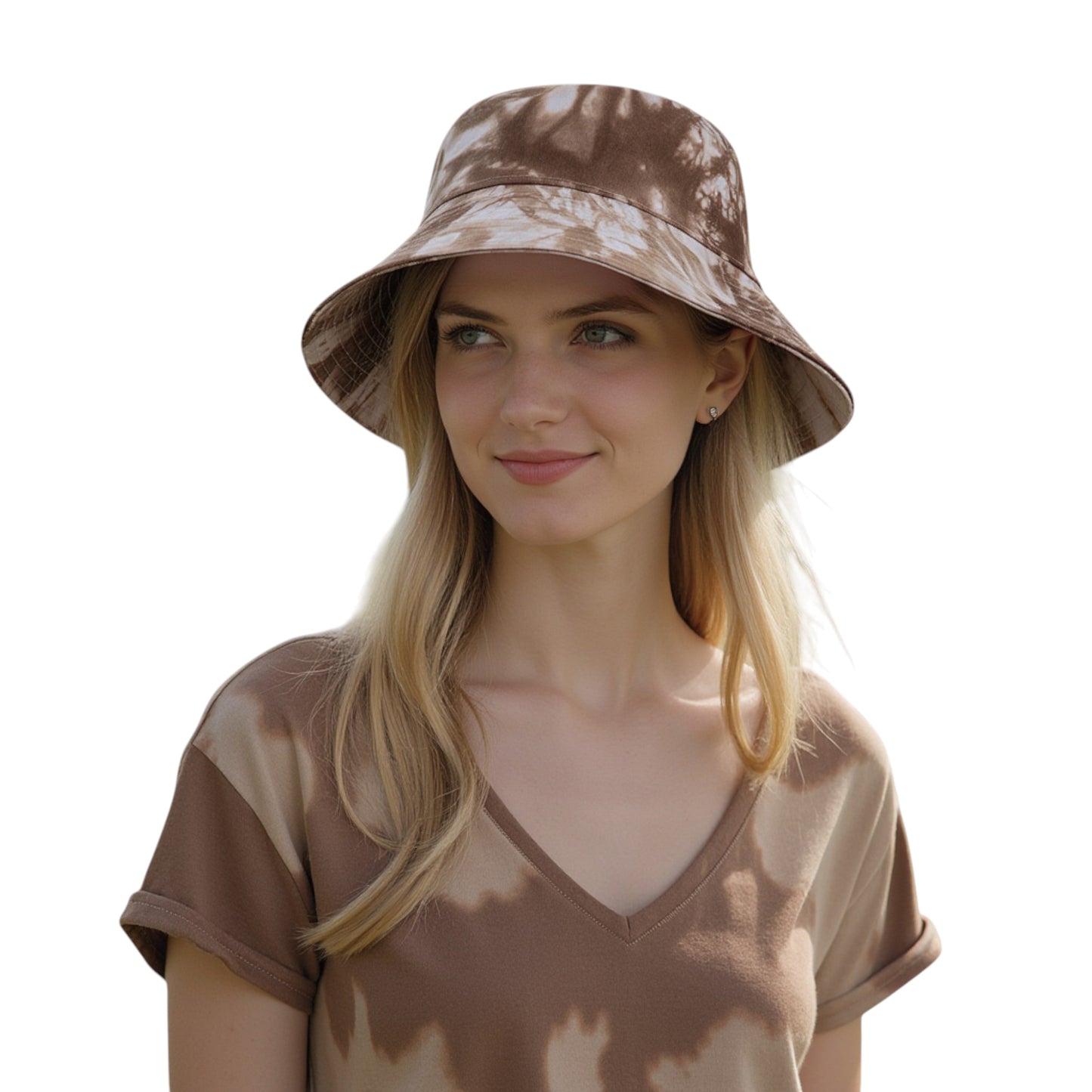 Anna-Kaci Summer Fisherman Hat Outdoor Travel Tie Dye Bucket Hat with Wide Brim Casual Sun Protection