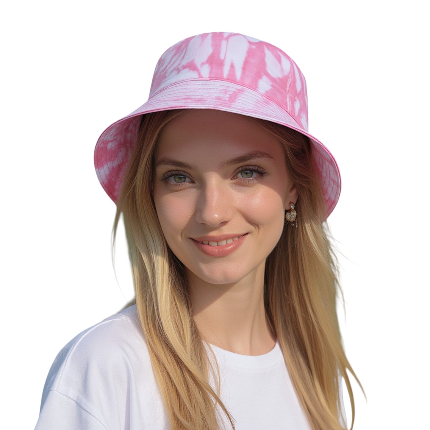 Anna-Kaci Summer Fisherman Hat Outdoor Travel Tie Dye Bucket Hat with Wide Brim Casual Sun Protection