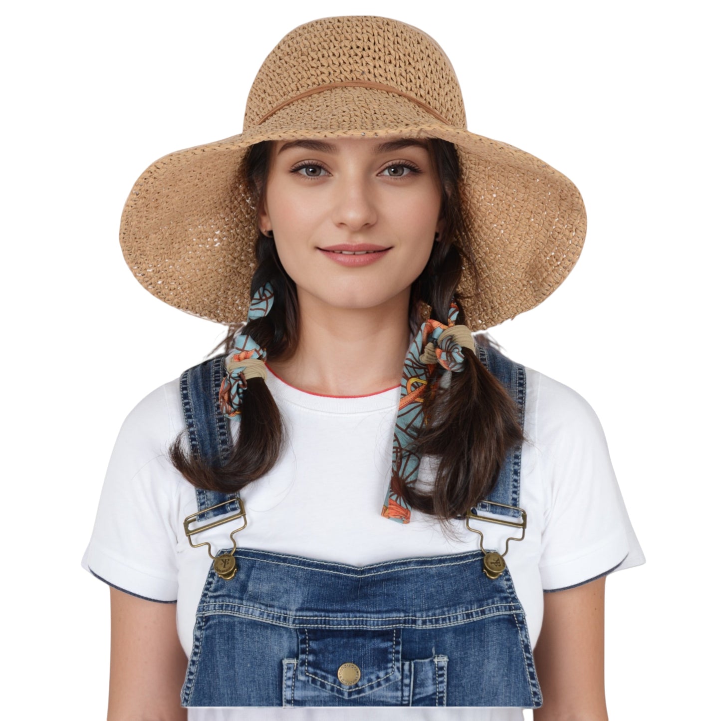 Anna-Kaci Woven Floppy Sun Hat with Rounded Crown and Decorative Bow Detail for Elegant Summer Shade and Vacation Style