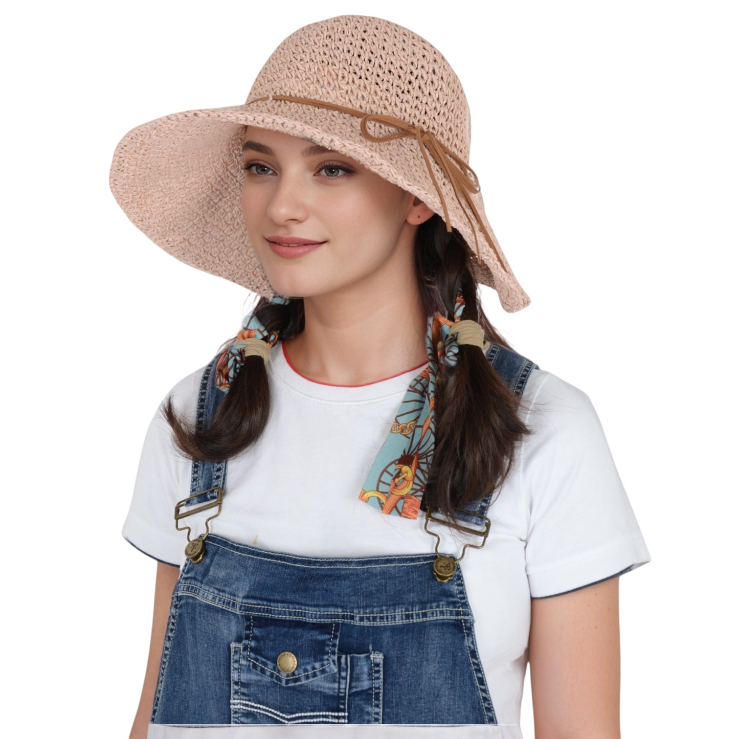 Anna-Kaci Woven Floppy Sun Hat with Rounded Crown and Decorative Bow Detail for Elegant Summer Shade and Vacation Style
