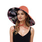 Anna-Kaci Wide Brim Sun Hat with Ponytail Hole Neck Tie Closure and Patterned Lining for UV Protection and Outdoor Style