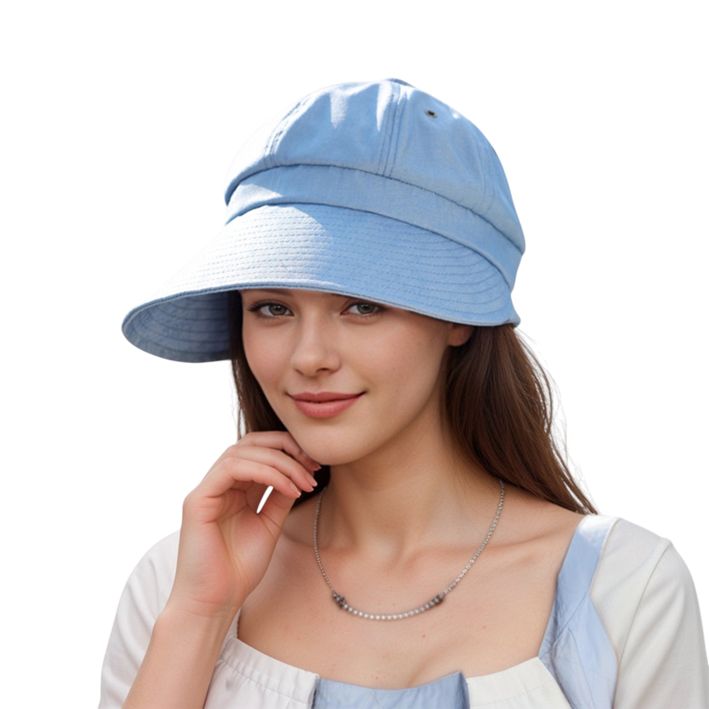 Anna-Kaci Womens Wide Brim Baseball Cap Bundle with UV Protection Ponytail Hole and Ventilated Eyelets Casual Outdoor Style