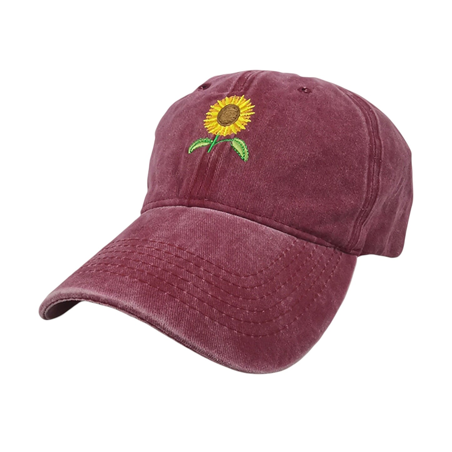 Anna-Kaci Women's Baseball Cap with Sunflower Embroidery